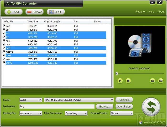 oposoft All To MP4 Converter,oposoft All To MP4 Converter下载,MP4视频转换器
