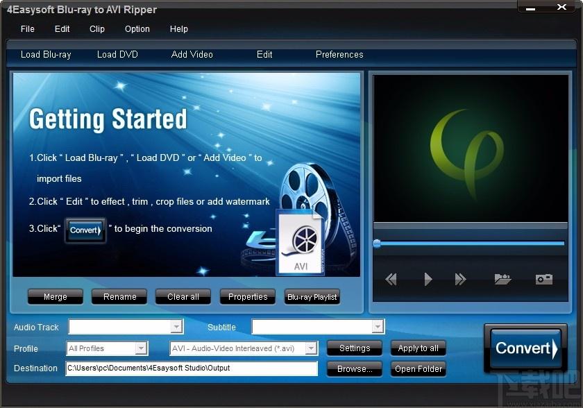 4Easysoft Blu-ray to AVI Ripper,蓝光转AVI转换器,视频转换
