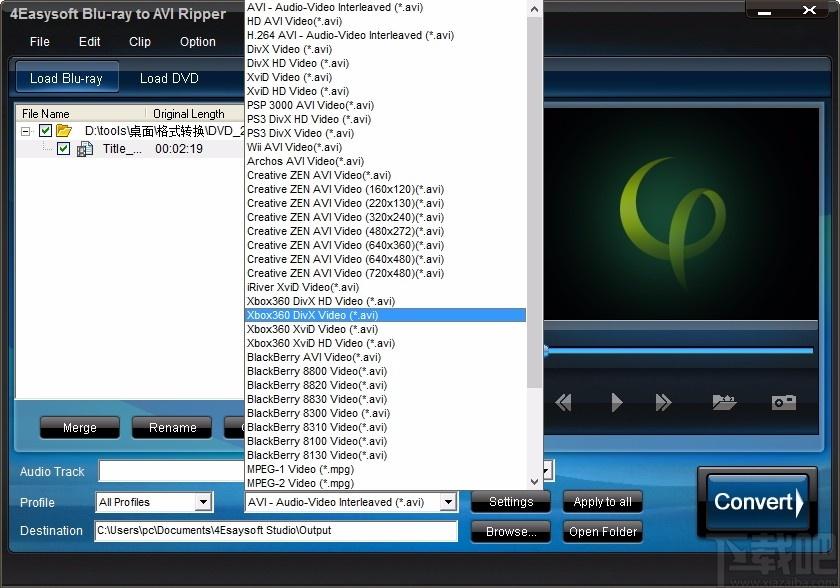 4Easysoft Blu-ray to AVI Ripper,蓝光转AVI转换器,视频转换